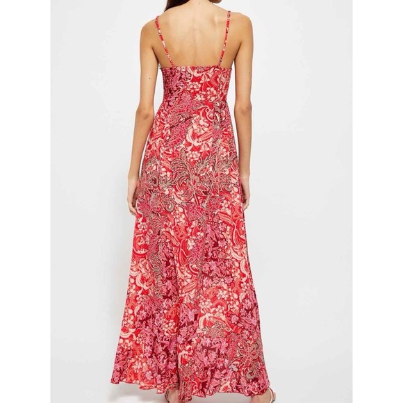 FREE PEOPLE Intimately Forever Yours Smocked Slip Dress Maxi Floral‎ Medium - Picture 10 of 16
